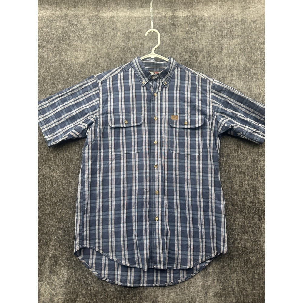 Wrangler Riggs Workwear Shirt Mens Large Multicolor Plaid Cotton‎ Button Down